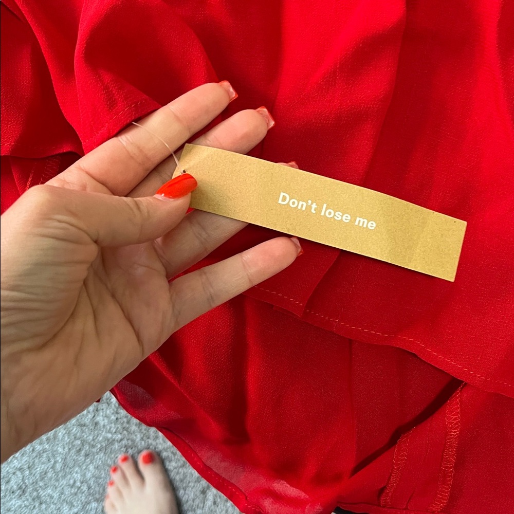 NWT Reformation Kourtney Dress in Cherry Red - Picture 13 of 13